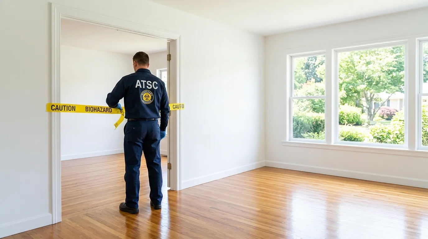 Certified biohazard cleanup crew performing Trauma Scene Cleanup in Ten Hills